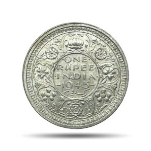 One Rupee George VI King Emperor 1945 CE Bombay Mint (Obv D, Rev II) 11.6 gms Silver Coin, British India Uniform Coinage, UNC.
