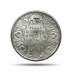 Half Rupee George VI King Emperor 1940 Calcutta Mint (Obv A(a), Rev I) Silver Coin, British India Uniform Coinage, UNC.
