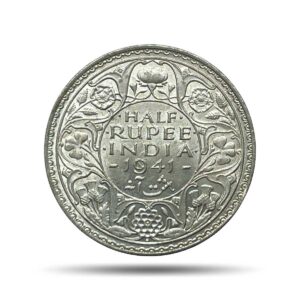 Half Rupee George VI King Emperor 1941 Bombay Mint (Obv A (a), Rev I(i)) Silver Coin, British India Uniform Coinage, UNC.