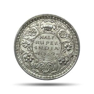 Half Rupee George VI King Emperor 1942 Bombay Mint (Obv B, Rev II) Silver Coin, British India Uniform Coinage, UNC.