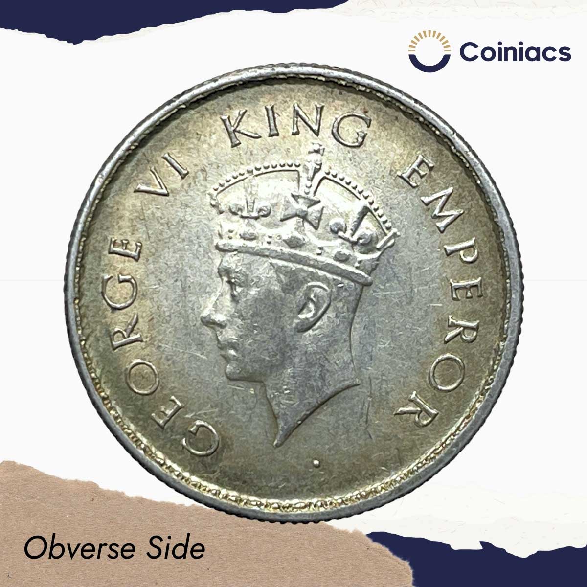 Scarce Half Rupee George VI King Emperor 1939 Calcutta Mint Silver Coin, British India Uniform Coinage, UNC. - Image 2