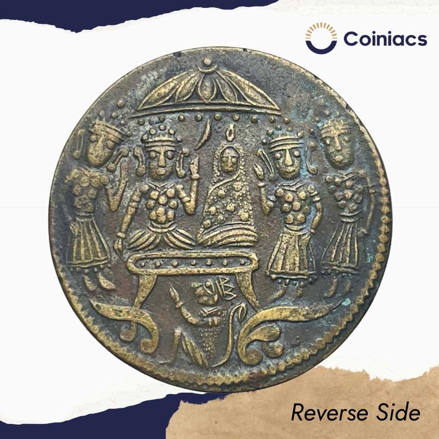 Rare Contemporary Temple Token depicting Ram Darbar, Brass, Collectible. - Image 3