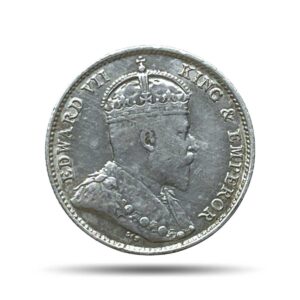 Five Cents Edward VII 1904 CE Silver Coin, Hong Kong, Collectible.