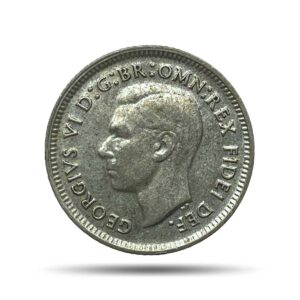 6 Pence George VI 1951 Royal Mint Melbourne Silver Foreign Coin, Australia, XF+.