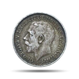 3 Pence George V (1st issue; incl. Maundy) 1913 Royal Mint (Tower Hill) Silver Coin, United Kingdom, XF.