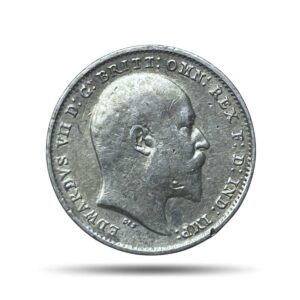 UK 3 Pence Edward VII 1909 Royal Mint (Tower Hill) Silver Foreign Coin, United Kingdom, Collectible.