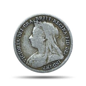 3 Pence Victoria Queen 1896 Royal Mint (Tower Hill) Silver Foreign Coin, United Kingdom, Collectible.