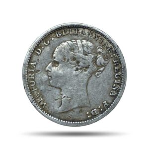 3 Pence Victoria Queen 1883 (1st portrait; incl. Maundy and Colonial) Royal Mint (Tower Hill) Silver Foreign Coin, United Kingdom, Collectible.