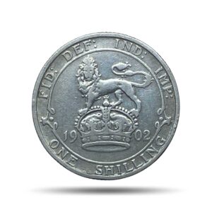 One Shilling Edward VII 1902 CE Royal Mint (Tower Hill) Silver Coin, United Kingdom, Collectible.