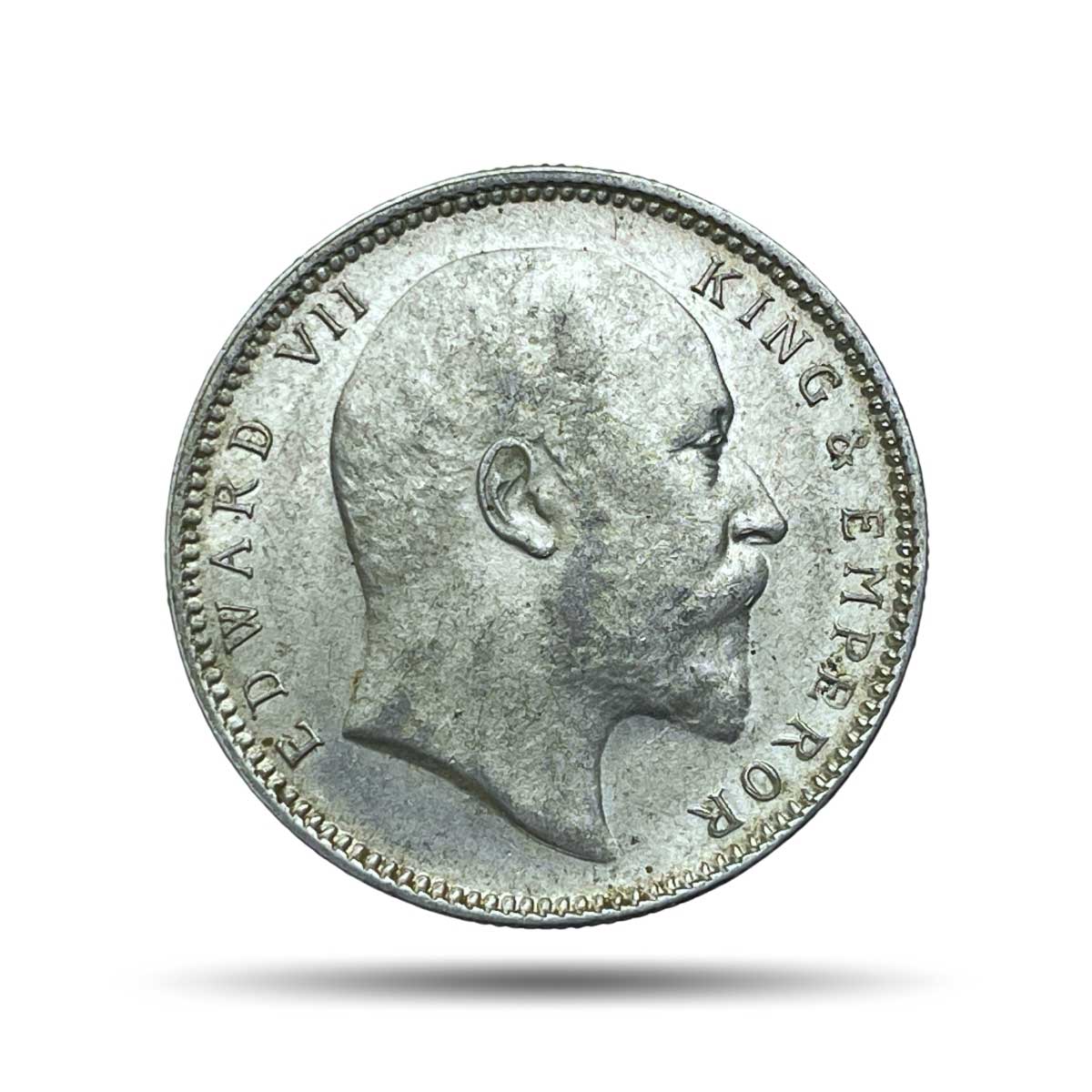 One Rupee Edward VII King & Emperor 1905 CE Calcutta Mint Silver Coin, British India Uniform Coinage, UNC.