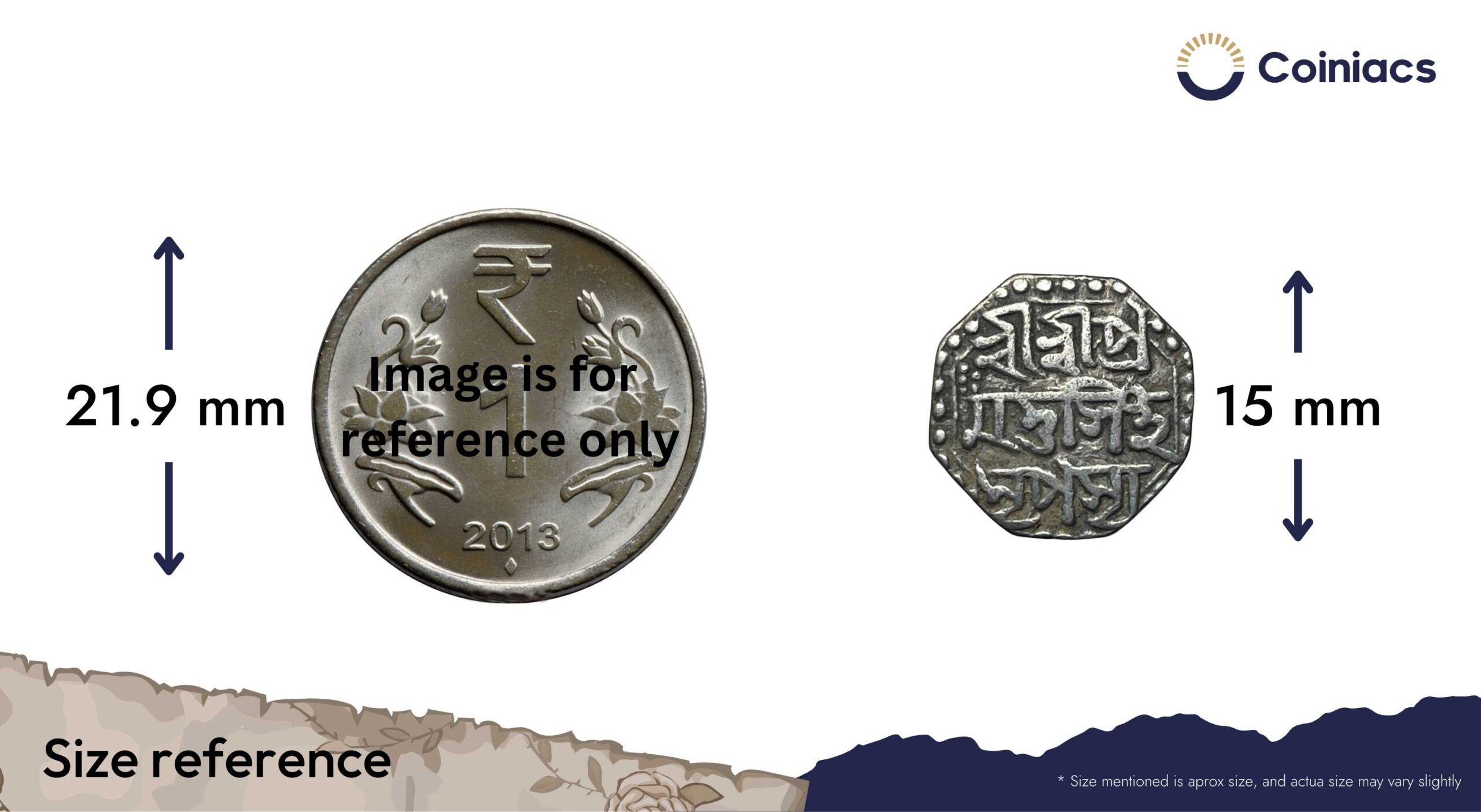 Rare 1/4 Rupee Pramatta Simha (Sunenpha) 1672 SE (1750 CE) Silver Coin, Ahom Kingdom of Assam, XF. - Image 4