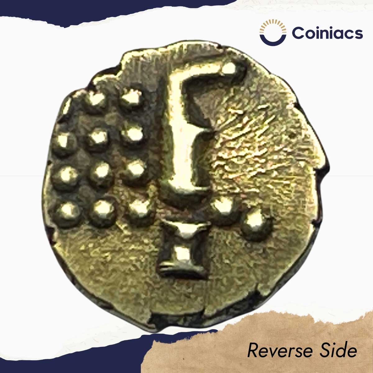 Rare Gold Vira Raya Fanam (Cochi Fanam) 0.39 grams Gold Coin, Princely State of Cochin, XF. - Image 3