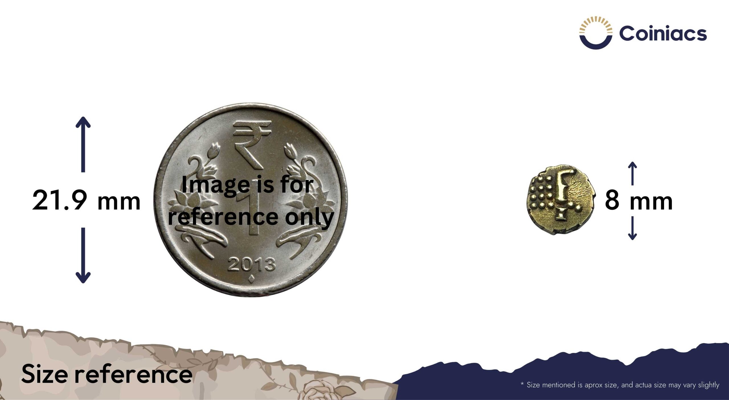 Rare Gold Vira Raya Fanam (Cochi Fanam) 0.39 grams Gold Coin, Princely State of Cochin, XF. - Image 4