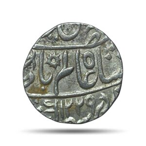 One rupee Shah Alam II (Fish Rupee) RY 49 1229 AH Muhammadabad Banaras Mint Silver coin, Bengal Presidency, UNC.