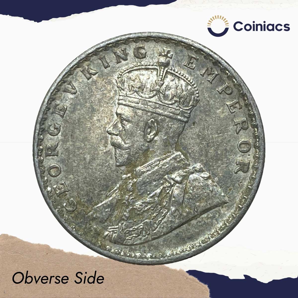 One Rupee George V 1912 CE Calcutta Mint 11.6 gms Silver coin, British India Uniform Coinage, XF+. - Image 2