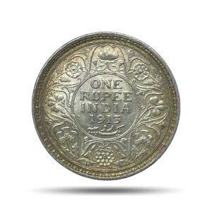 One Rupee George V 1913 CE Bombay Mint 11.6 gms Silver coin, British India Uniform Coinage, XF+.