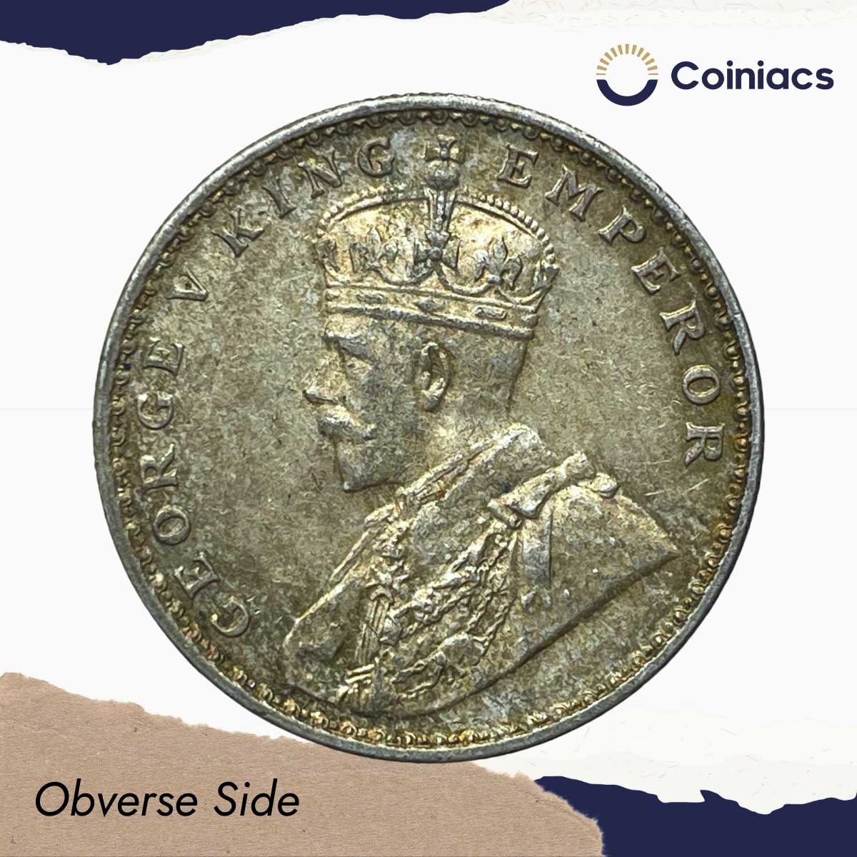 One Rupee George V 1920 CE Calcutta Mint 11.6 gms Silver coin, British India Uniform Coinage, AUNC. - Image 2