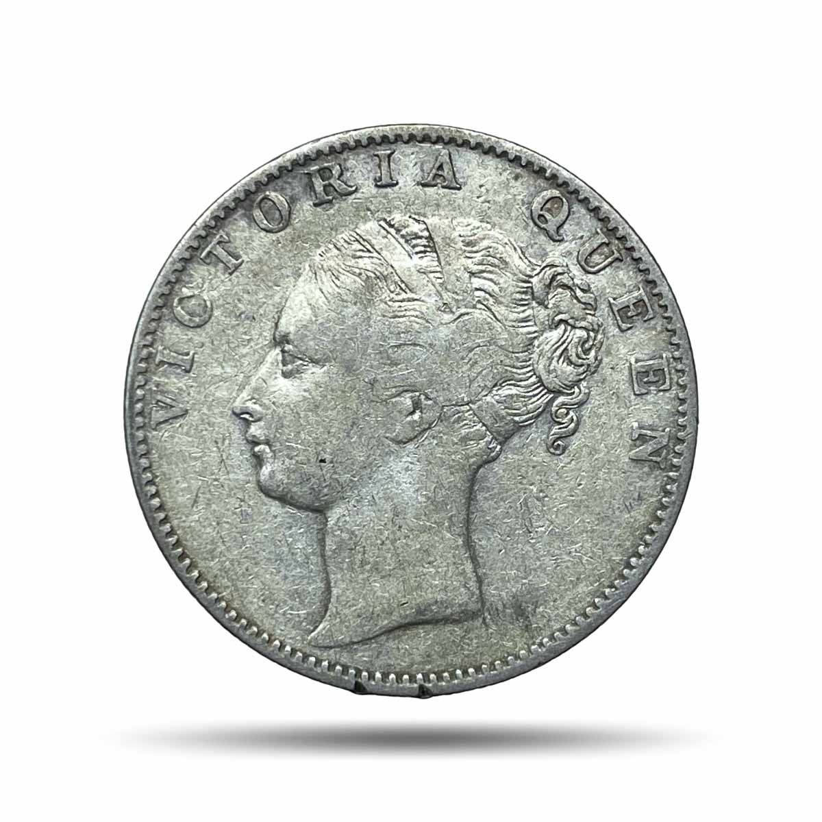 Rare One Rupee Victoria Queen 1840 Continuous Legend 11.6 gms Silver Coin, British India Uniform Coinage, Collectible.