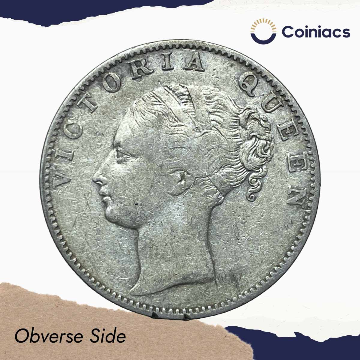 Rare One Rupee Victoria Queen 1840 Continuous Legend 11.6 gms Silver Coin, British India Uniform Coinage, Collectible. - Image 2