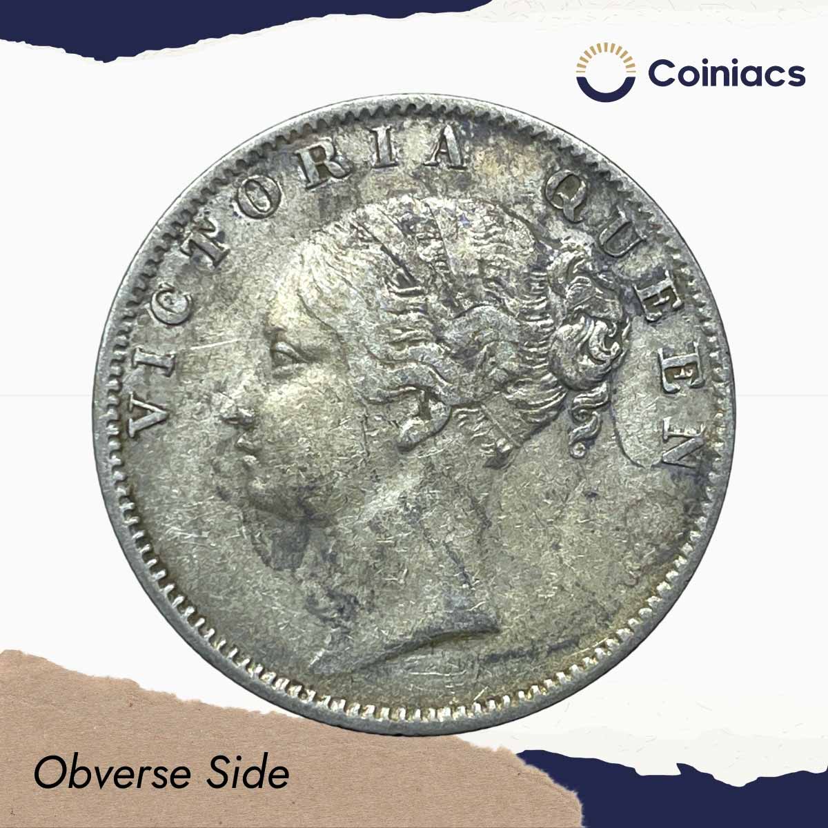 Rare One Rupee Victoria Queen 1840 Continuous Legend 11.6 gms Silver Coin, British India Uniform Coinage, Collectible. - Image 2