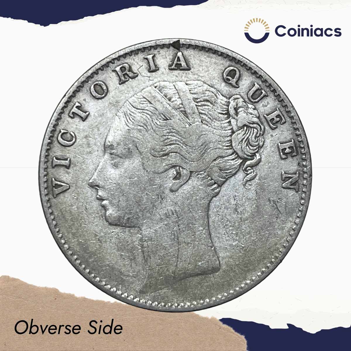 Rare One Rupee Victoria Queen 1840 Continuous Legend 11.6 gms Silver Coin, British India Uniform Coinage, Collectible. - Image 2