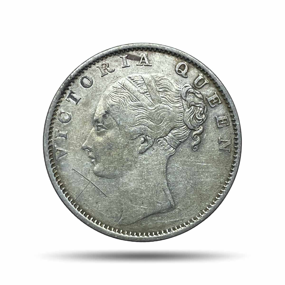 Rare One Rupee Victoria Queen 1840 Continuous Legend 11.6 gms Silver Coin, British India Uniform Coinage, Collectible.