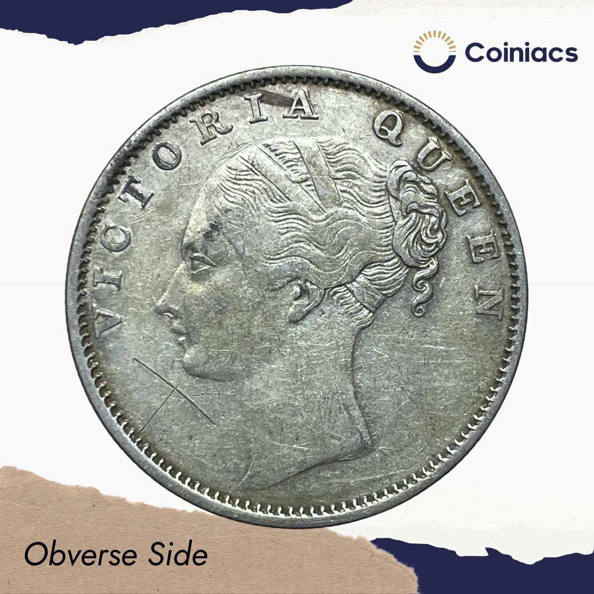 Rare One Rupee Victoria Queen 1840 Continuous Legend 11.6 gms Silver Coin, British India Uniform Coinage, Collectible. - Image 2
