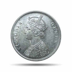 Scarce One Rupee Victoria Queen 1862 Silver Coin, British India Uniform Coinage, UNC.