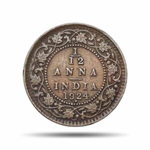 1/12 Anna George V King Emperor 1924 Bombay Mint Bronze Coin, British India Uniform Coinage, Collectible.