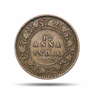 1/12 Anna George V King Emperor 1929 Calcutta Mint Bronze Coin, British India Uniform Coinage, Collectible.