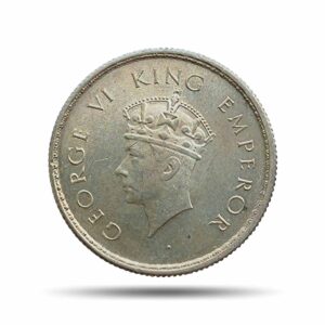 Half Rupee George VI King & Emperor 1939 Calcutta Mint  5.8 gms Silver Coin, British India Uniform Coinage, UNC