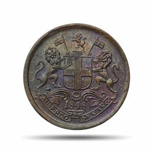 1/12 Anna East India Company 1848 Copper Coin, British India Uniform Coinage, UNC.