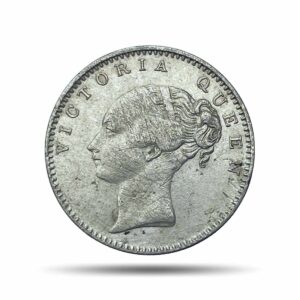 Half Rupee Victoria Queen Continuous Legend 1840 CE 19 Berries (Obv A, Rev I) Calcutta Mint Silver coin, British India Uniform Coinage, Collectible.