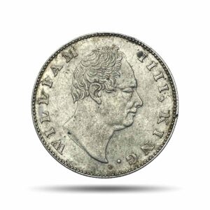 Rare One Rupee William IIII 1835 'F' Incuse Dot after date Calcutta Mint (Obv-A, Rev-II) Silver Coin, British India Uniform Coinage, AUNC.