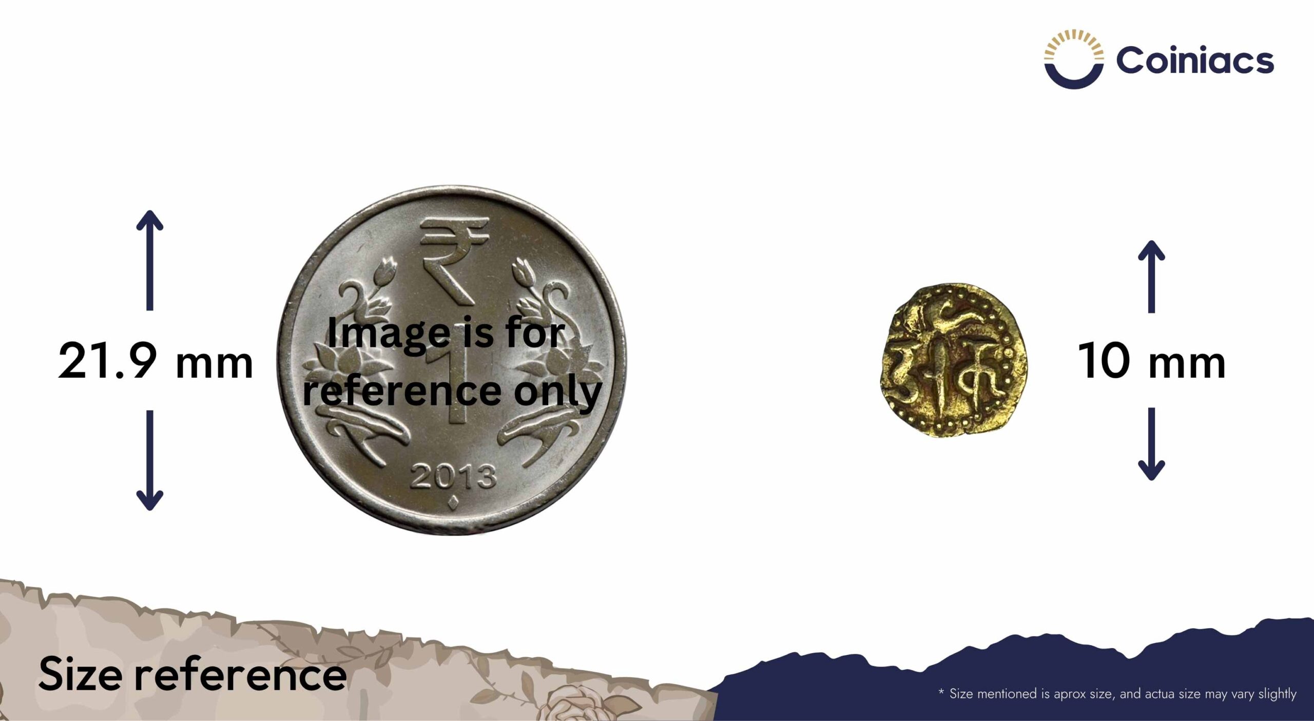 Rare Chola, anonymous coinage (970-1070 AD), Gold 1/8 kahavanu, 0.52g. (Chola style standing man design. Conch shell and 'Anka or Dak' in Devanagari), XF. - Image 4