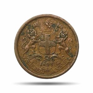 1/12 Anna East India Company 1848 Copper Coin, British India Uniform Coinage, Collectible.
