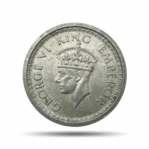 Scarce One Rupee George VI King Emperor (1940-45) Silver Coin, British India Uniform Coinage, Collectible.