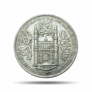 One Rupee Mir Mahbub Ali Khan RY-40 1324 AH Silver Coin Princely State of Hyderabad, Collectible.