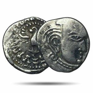 Rare Gupta Empire Silver Drachm Kumaragupta I - Madhyadesha "Peacock" Type Silver Coin, Gupta Empire (c. 415-455 CE), Collectible.