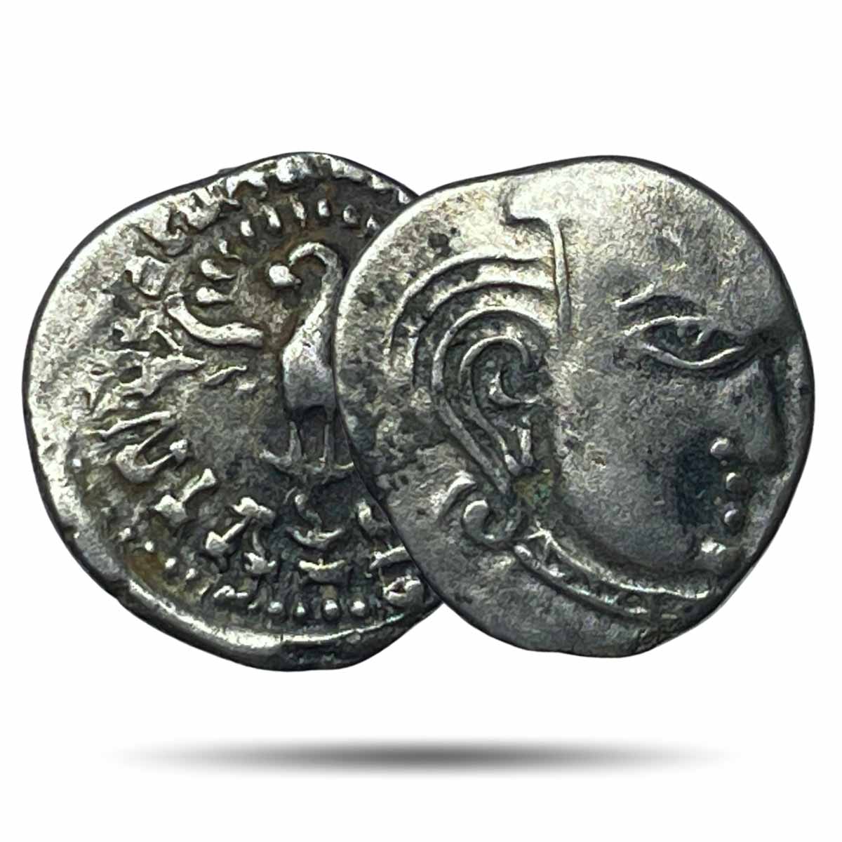 Rare Gupta Empire Silver Drachm Kumaragupta I - Madhyadesha "Peacock" Type Silver Coin, Gupta Empire (c. 415-455 CE), Collectible.
