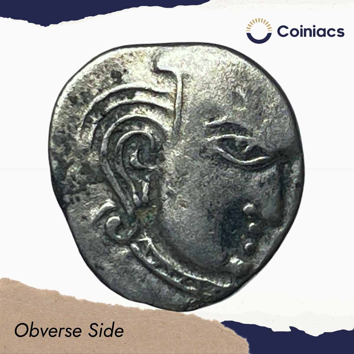Rare Gupta Empire Silver Drachm Kumaragupta I - Madhyadesha "Peacock" Type Silver Coin, Gupta Empire (c. 415-455 CE), Collectible. - Image 2