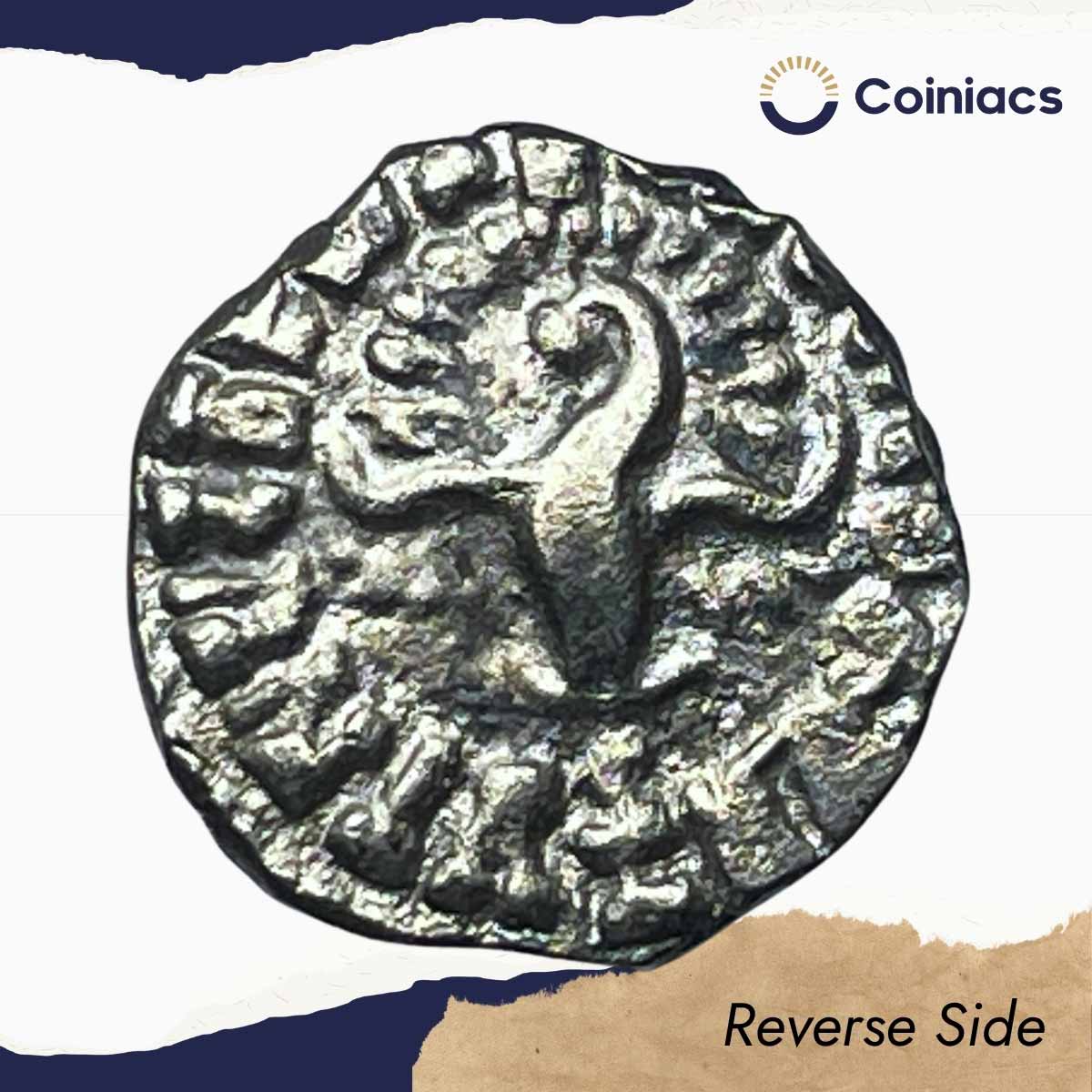 Rare Gupta Empire Silver Drachm Kumaragupta I - Madhyadesha "Peacock" Type Silver Coin, Gupta Empire (c. 415-455 CE), Collectible. - Image 3