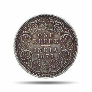 One Rupee Victoria Empress 1878 CE (Obv A 1, Rev I) Calcutta Mint Silver Coin, British India Uniform Coinage, Collectible.