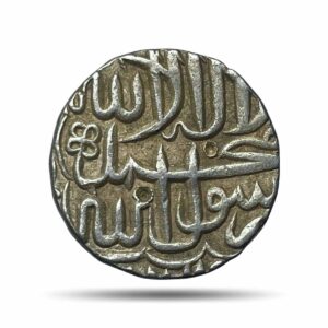 One Rupee Jalal-ud-Din Muhammad Akbar 985 AH (1577-78 CE) Dar al-Khilafat Agra Mint Silver Coin, Mughal Empire, Collectible.