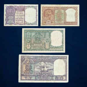 NOTAPHILY SET of 1, 2, 5 & 10 Rupees Big Size fafda Issue, Different Signature (4 Notes), Republic India Numismatics Note, Circulated Collectible.