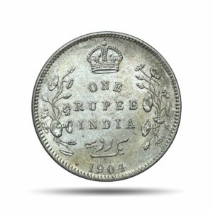 One Rupee Edward VII King & Emperor 1903 CE Calcutta Mint Silver Coin, British India Uniform Coinage, UNC.