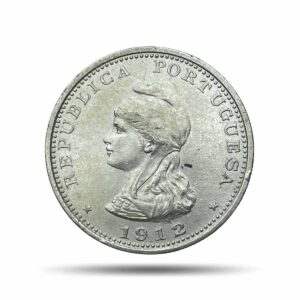 Uma Rupia (1 Rupia) 1912 CE Lisboa Mint Silver Coin, Portuguese India (India Portugueza), XF+