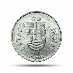 1/2 Rupia (Half Rupee) 1936 CE Lisboa Mint Portuguese India (India Portugueza), XF+