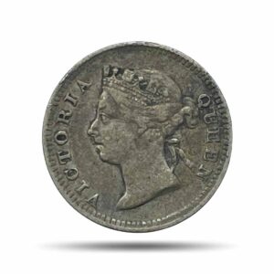 Five Cents Victoria Queen 1901 CE Royal Mint Silver Coin, Hong Kong, Collectible.
