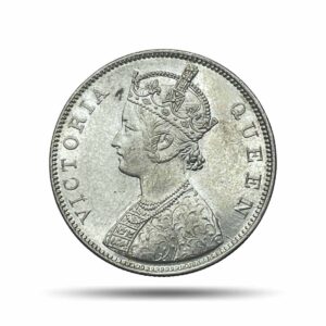 Scarce One Rupee Victoria Queen 1862 Silver Coin, British India Uniform Coinage, UNC.